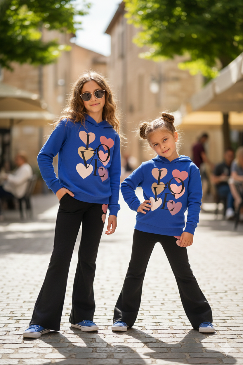 Royal Blue Love Hoodie & Bell-Bottoms