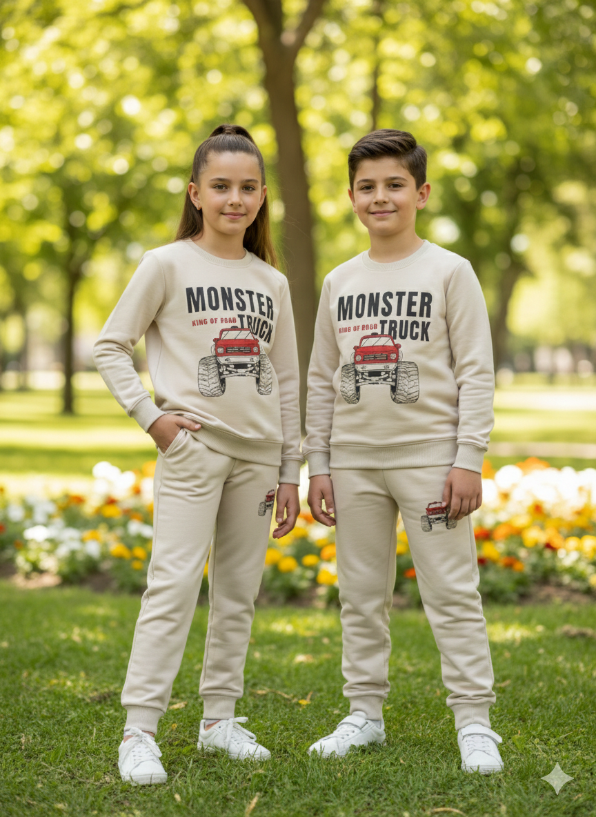 Monster Truck  Sweatshirt & Trouser Set Fleece