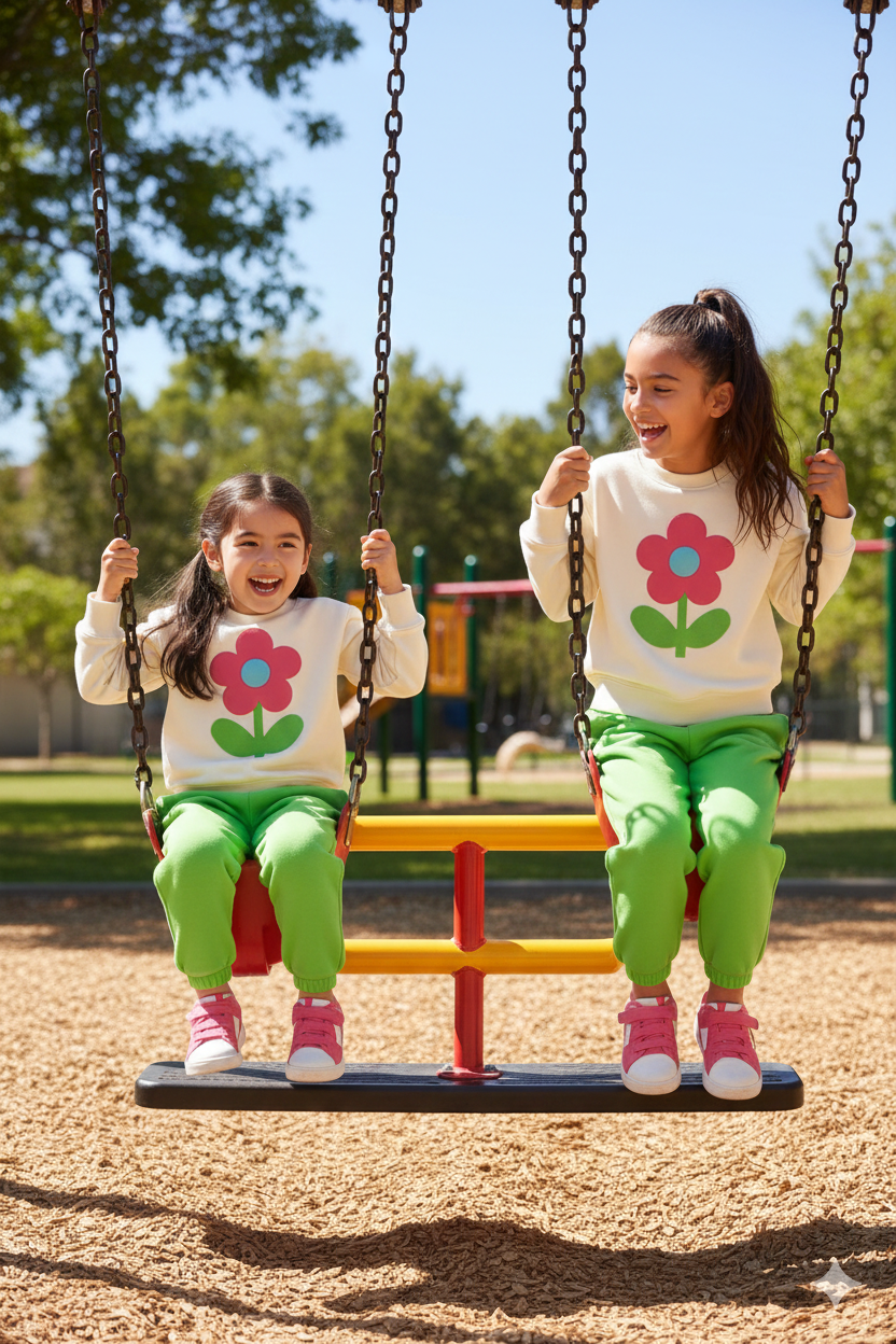 Flower Off white &Parrot Fleece Suit