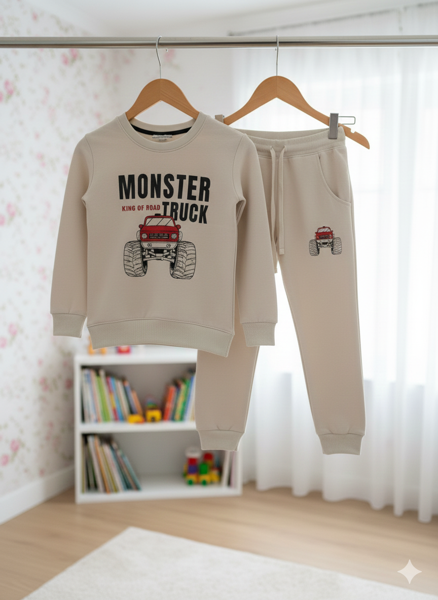 Monster Truck  Sweatshirt & Trouser Set Fleece