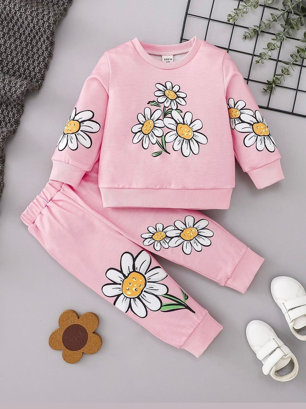 Floral Girls Track Suit Flecce