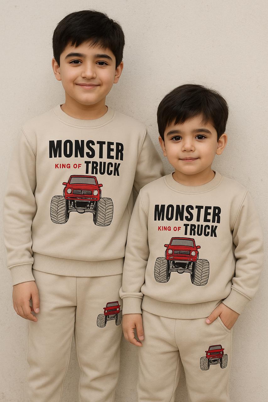 Monster Truck  Sweatshirt & Trouser Set Fleece